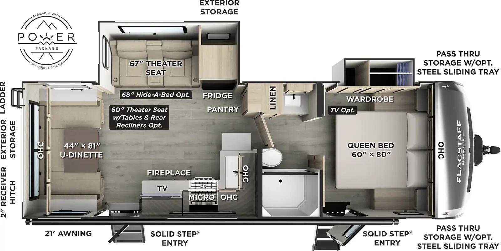 Flagstaff Super Lite Travel Trailers 26SRD Floorplan